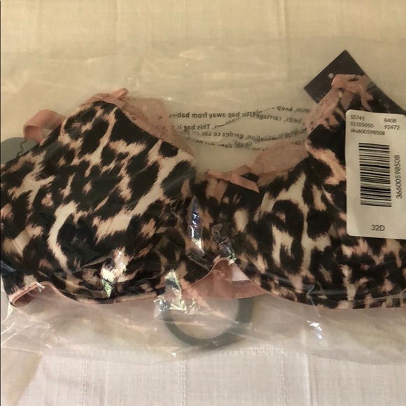 Animal Print French Balconette Bra With Lace NWT - Picture 5 of 10